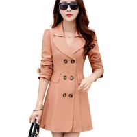 women clothing spring autumn double breasted trench coats ladies long outwear casaco feminino