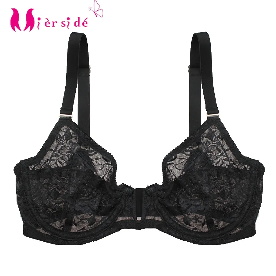 Mierside – sous vêtements transparents pour femmes, soutien gorge simple, Transparent, Sexy, coupe Bralette, noir/Rose  (0)