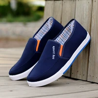 2021 spring and autumn new mens canvas shoes breathable casual mens loafers lazy single shoes mens cloth shoes large size