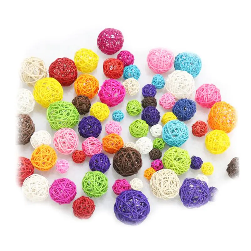 

3-5cm Decoration Rattan Ball DIY Ornaments Sepak Takraw Home Ornament Christmas Birthday Wedding Party Gift Toy Decoration