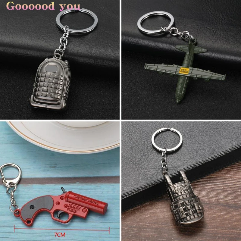 Аниме брелок Горячая игра PUBG оружие Модель для мужчин автомобиль аксессуары