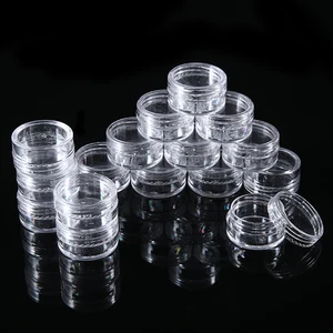 50 шт в наборе, 5 гмл пустая баночка для крема, Прозрачное мини-проба горшки косметические бутылочки контейнеры Пластик тени для век лосьоны для ухода за губами для хранения