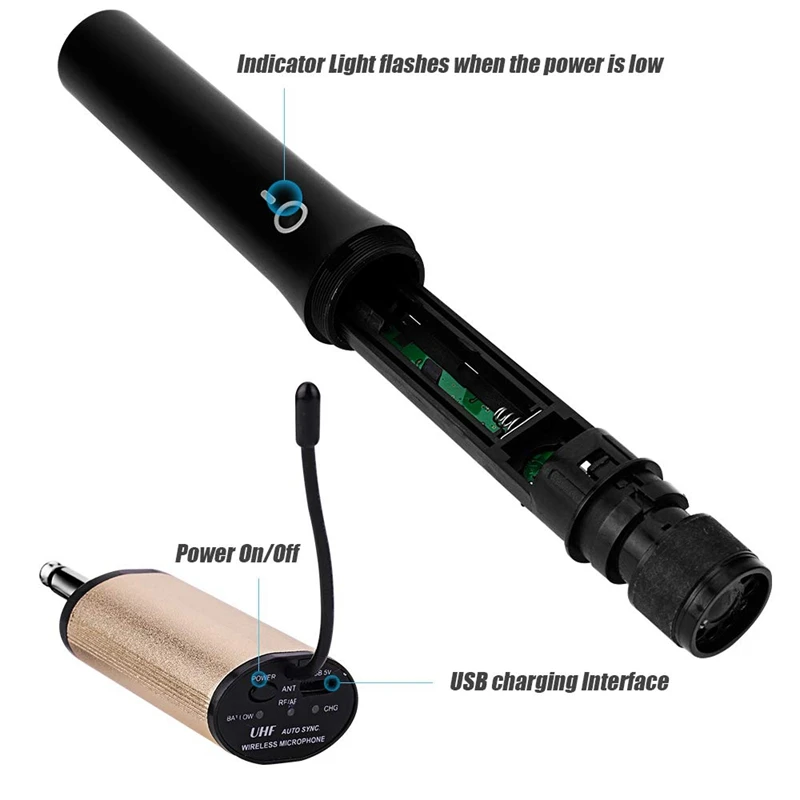Беспроводной Динамический микрофон UHF Беспроводная микрофонная система с