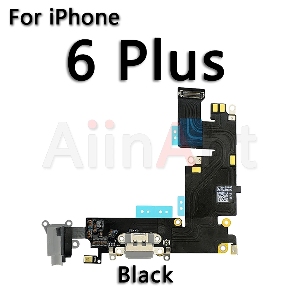 Нижний usb-разъем для зарядного устройства для iPhone 5, 5S, 5c, SE, 6, 6s Plus, док-станция для зарядки, шлейф для замены - Цвет: 6 Plus Black