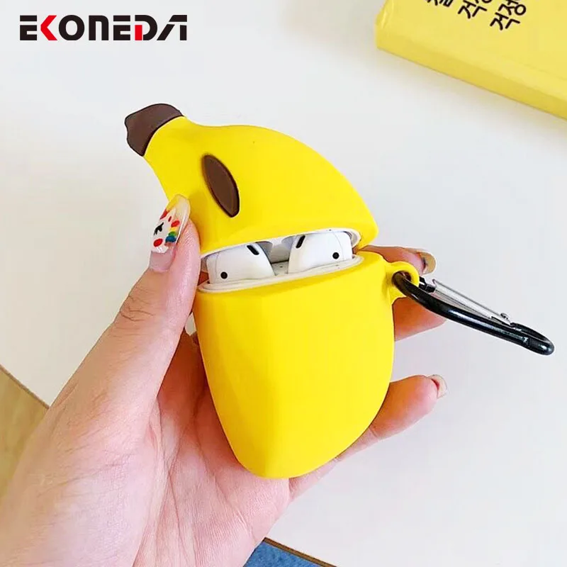 EKONEDA прекрасный банан защитный чехол для Airpods силиконовый мягкий матовый, резиновый чехол для Airpods