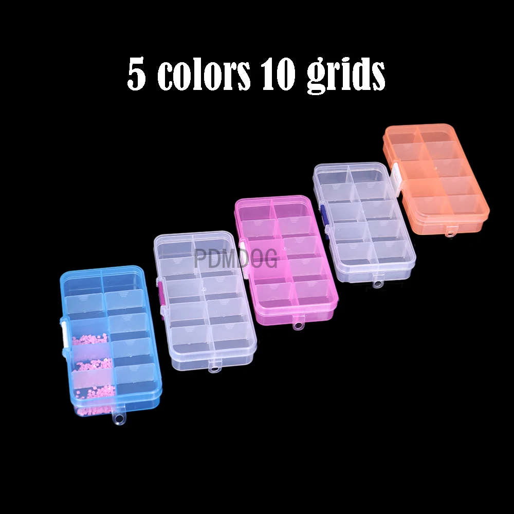 

Diamond Embroidery Organizer Colorful Plastic 10 Grids Jewelry Box Diamond Medicine Container Painting Painting Tools