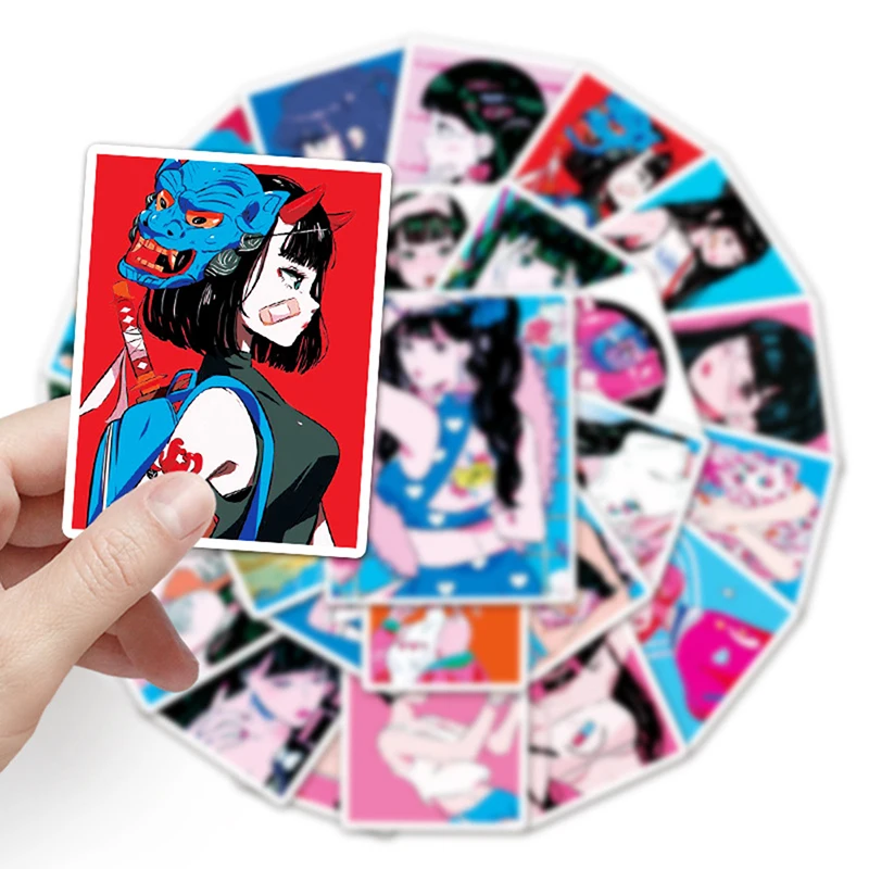 

50pcs/lot Sweetheart Beauty Stickers Anime Girl Theme Stickers For Phone Laptop Luggage Case Graffiti Sticker Decals