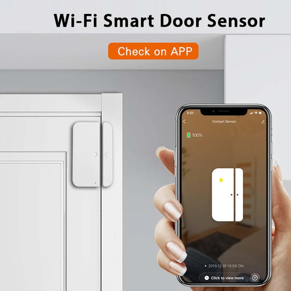 Wi Fi дверной сигнализации окна сенсор детектор SmartHome безопасный Tuya SmartLife