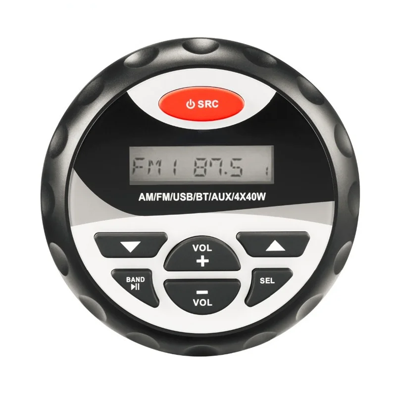 

Marine Motorcycle Waterproof Car MP3 Player Radio Stereo Bluetooth Boat Audio AM FM Receiver USB Charger AUX for SPA ATV UTV