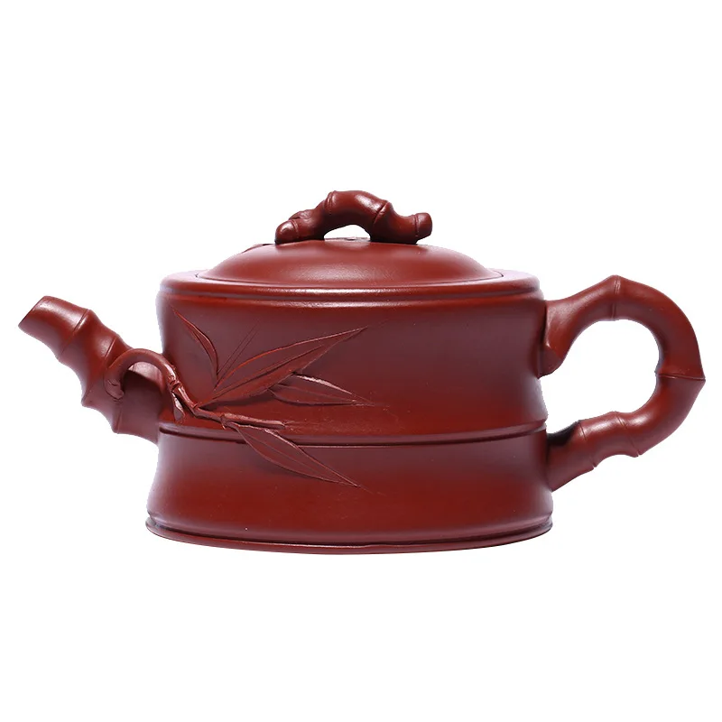 

Yixing raw ore purple clay pot handmade Dahongpao bamboo pot teapot Kung Fu tea set online shop goods
