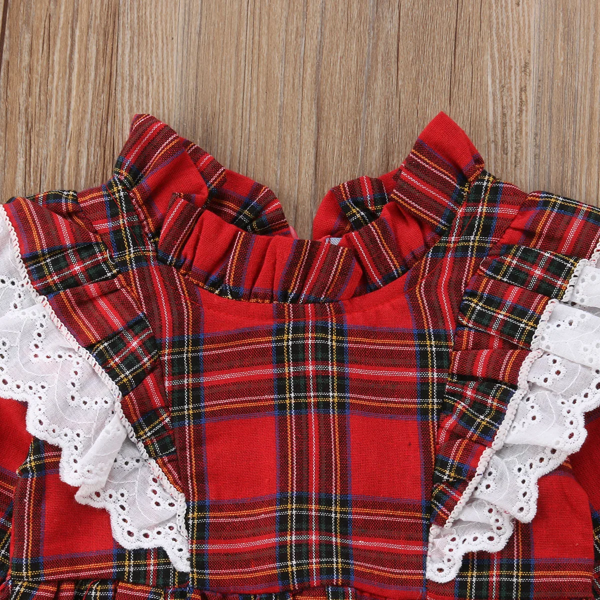 Боди клетчатое кружевное для новорожденных девочек на возраст 0-24 месяца | Мать и