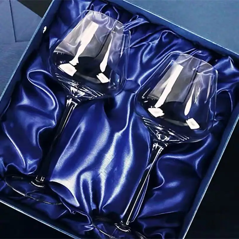 

2PCS/Crystalline Burgundy Wine Glass Set of 2 for A Couple of Home Goblets Wedding Goblets of Champagne