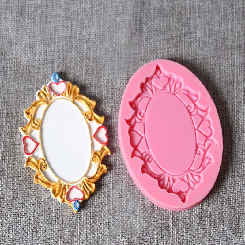 Стильная фоторамка силиконовая форма DIY помадка Шоколадное Печенье Торт Смола
