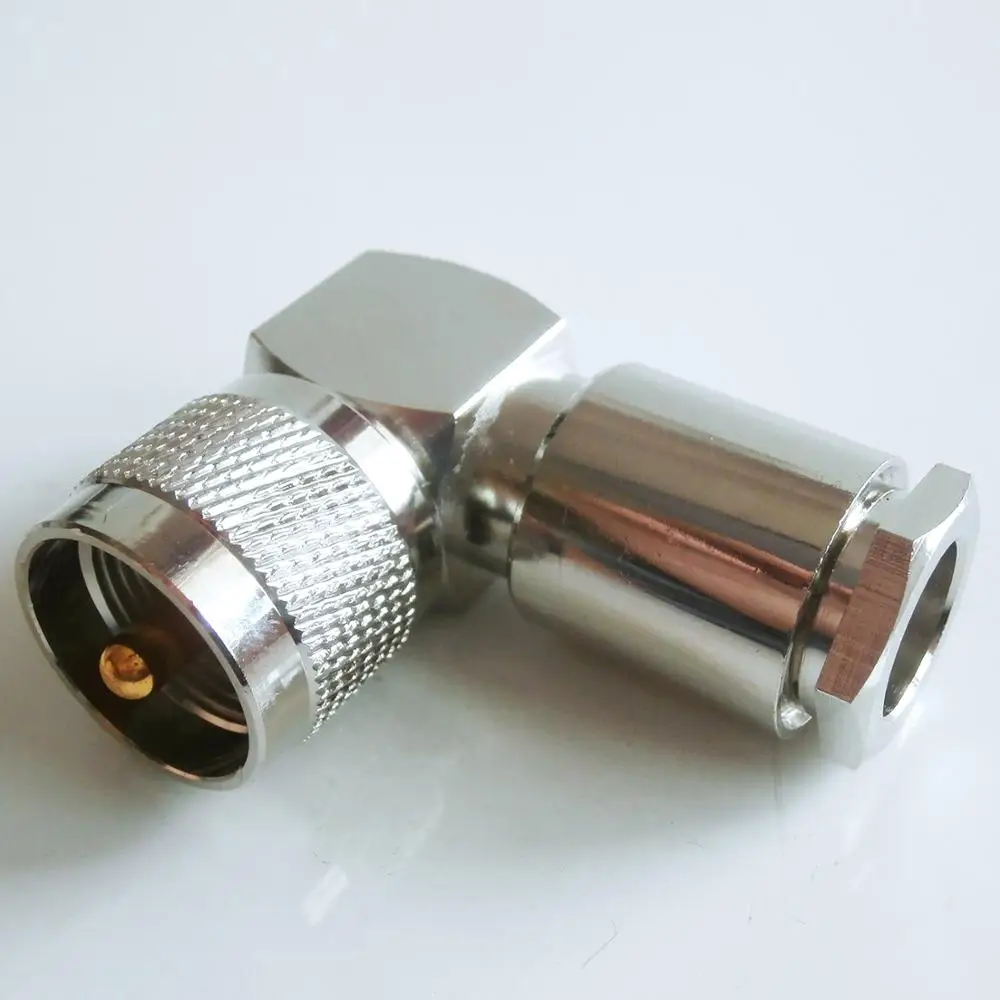 Разъем PL259 SO239 UHF Male 90 градусов прямоугольный зажим для кабеля RG8 RG165 RG213 RG214 LMR400 7D-FB RF