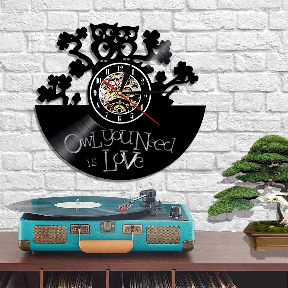 Сова вам нужны часы Love креативные виниловые с совой настенные животными
