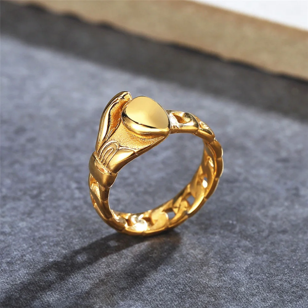 

Punk Hip Hop Creative Boxing Gloves Ring For Men Women Sports Silver Color/Gold Chain Rings Stainless Steel Fashion Jewelry Gift