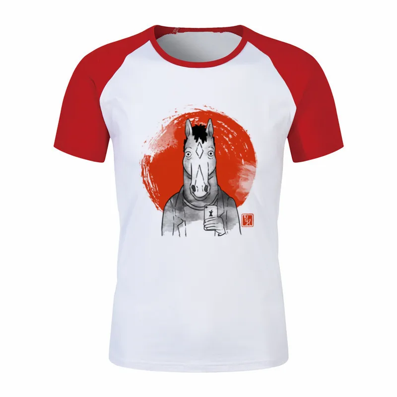 Famous Movie Bojack Horseman T Shirt for Men and Women Summer Fashion Male O Neck Print T-Shirts Streetwear Unisex Graphic Tees - Цвет: P1760H-red