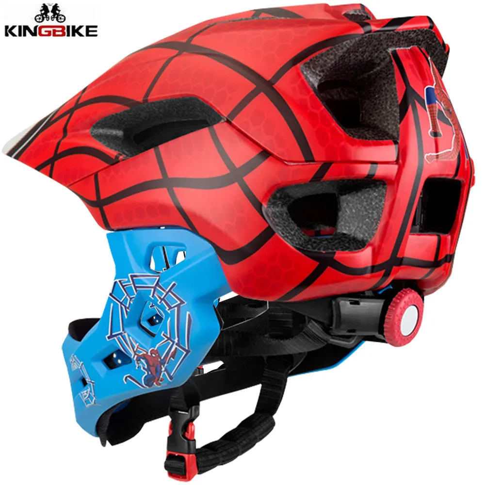 Велосипедный шлем KINGBIKE MTB с полным лицом, Детский велосипедный шлем, Детский защитный шлем для верховой езды, скейтборда, шлем для роликов, спортивный защитный шлем