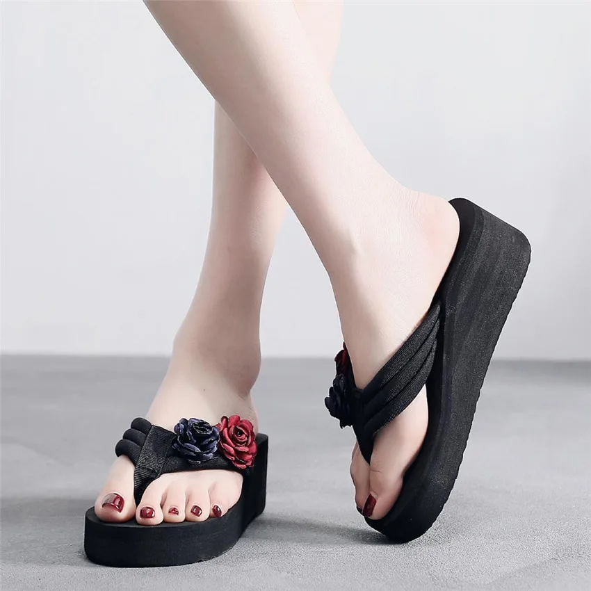 Womail/обувь на толстой подошве в богемном стиле с цветочным принтом женские