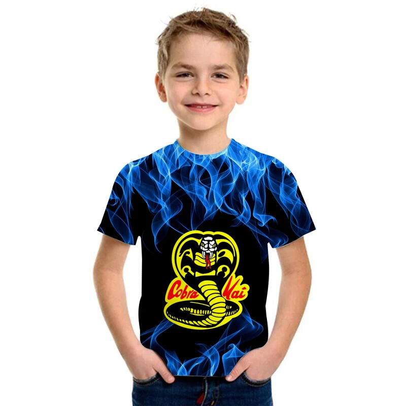 

Fashion Children Clothes Thai Venomous Snake Cobra Kai T Shirt Teens Crewneck Casual Tops Tees Boys 3d Print Shirt Funny T-Shirt