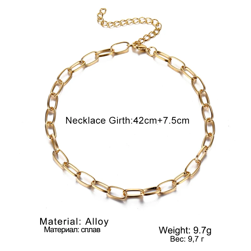 

FNIO Gold Chain Necklace Chokers For Women Punk Collar Statement Chunky Thick Necklace Women 2020 Hip Hop Fashion Party Jewelry