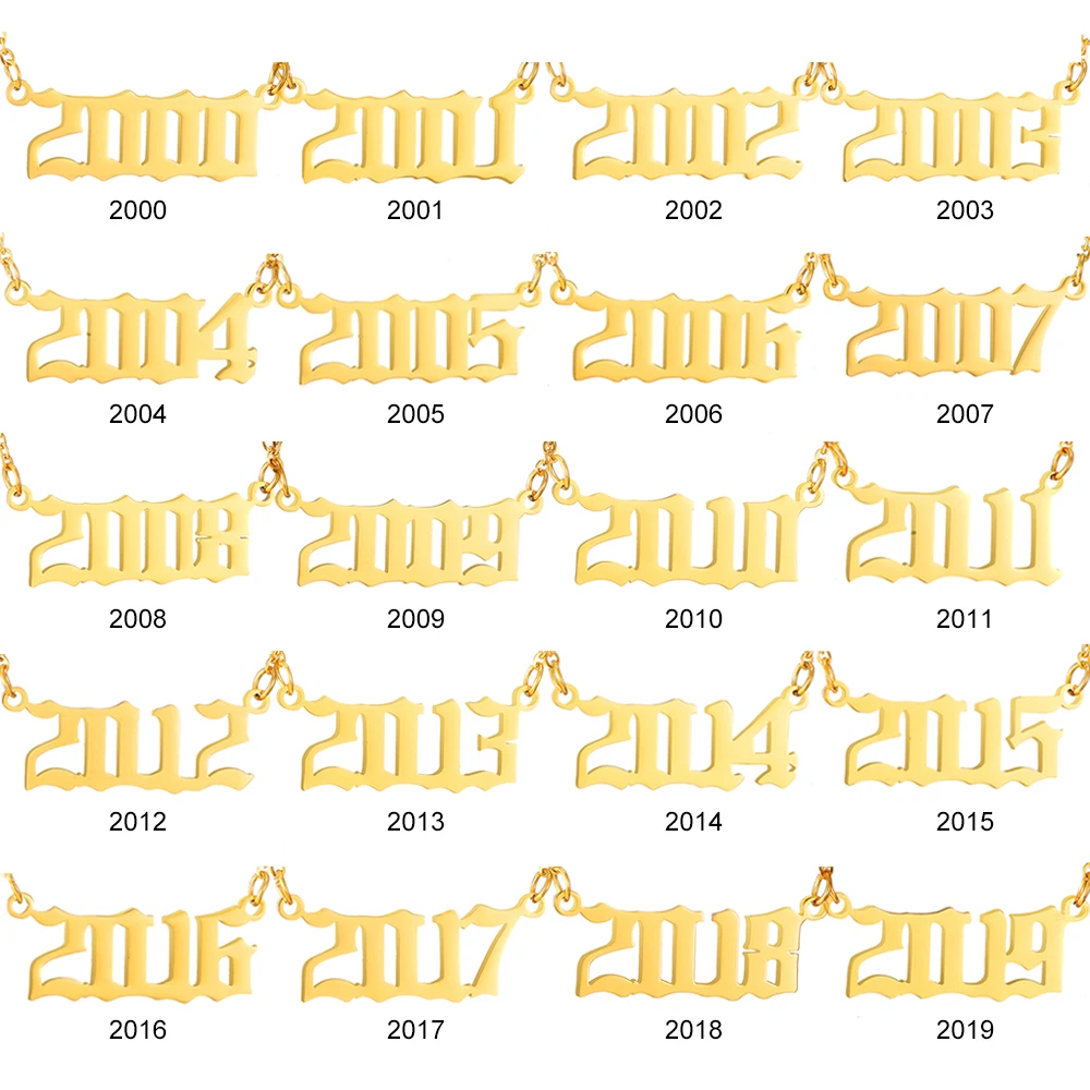 Индивидуальное ожерелье Женские Ювелирные изделия с указанием даты года 1994 1995 1996