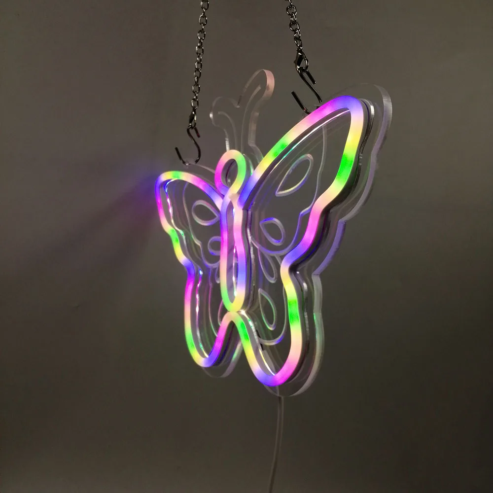 

Led Neon Sign Butterfly Neon Holiday Christmas Party Wedding Decoration Room Night Light Home Wall Bar Christmas