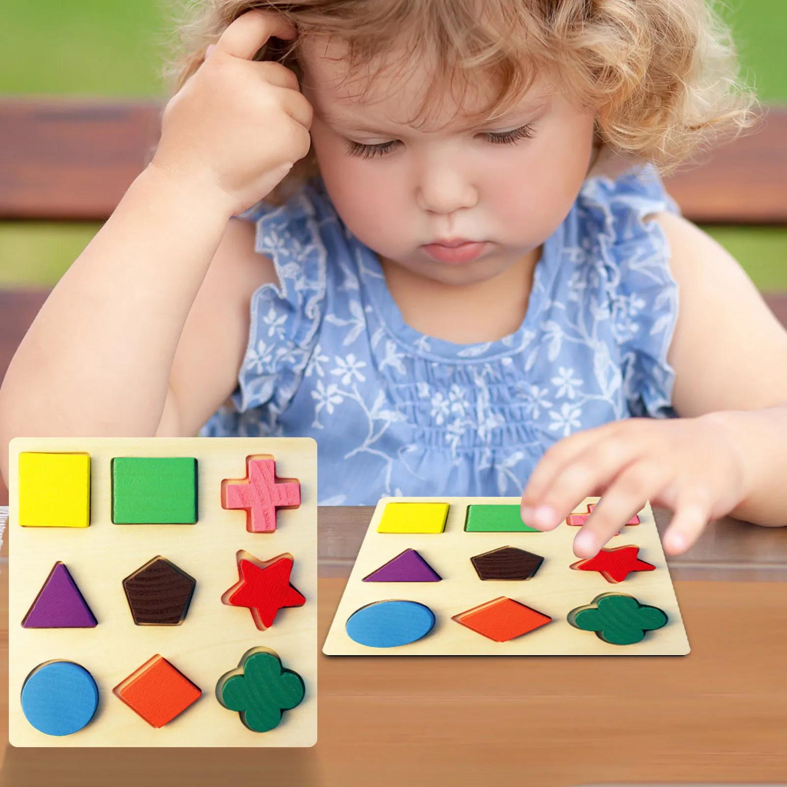 

Wooden Early Educational Puzzle Developmental Toy Matching Board For Children Geometry Design Preschoolers Geometric Shape