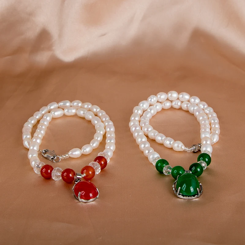 Ожерелье из натурального жемчуга Агатовая цепочка серебра 925 пробы 6 мм - купить