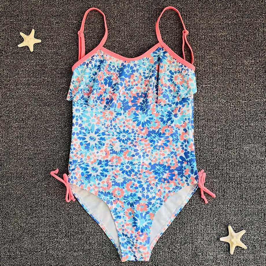 Детский цельный купальник для девочек детский с принтом летний купальный костюм