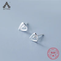 925 sterling silver stud earrings for women fashion cute simplicity triangle temperament small ear jewelry holiday gift