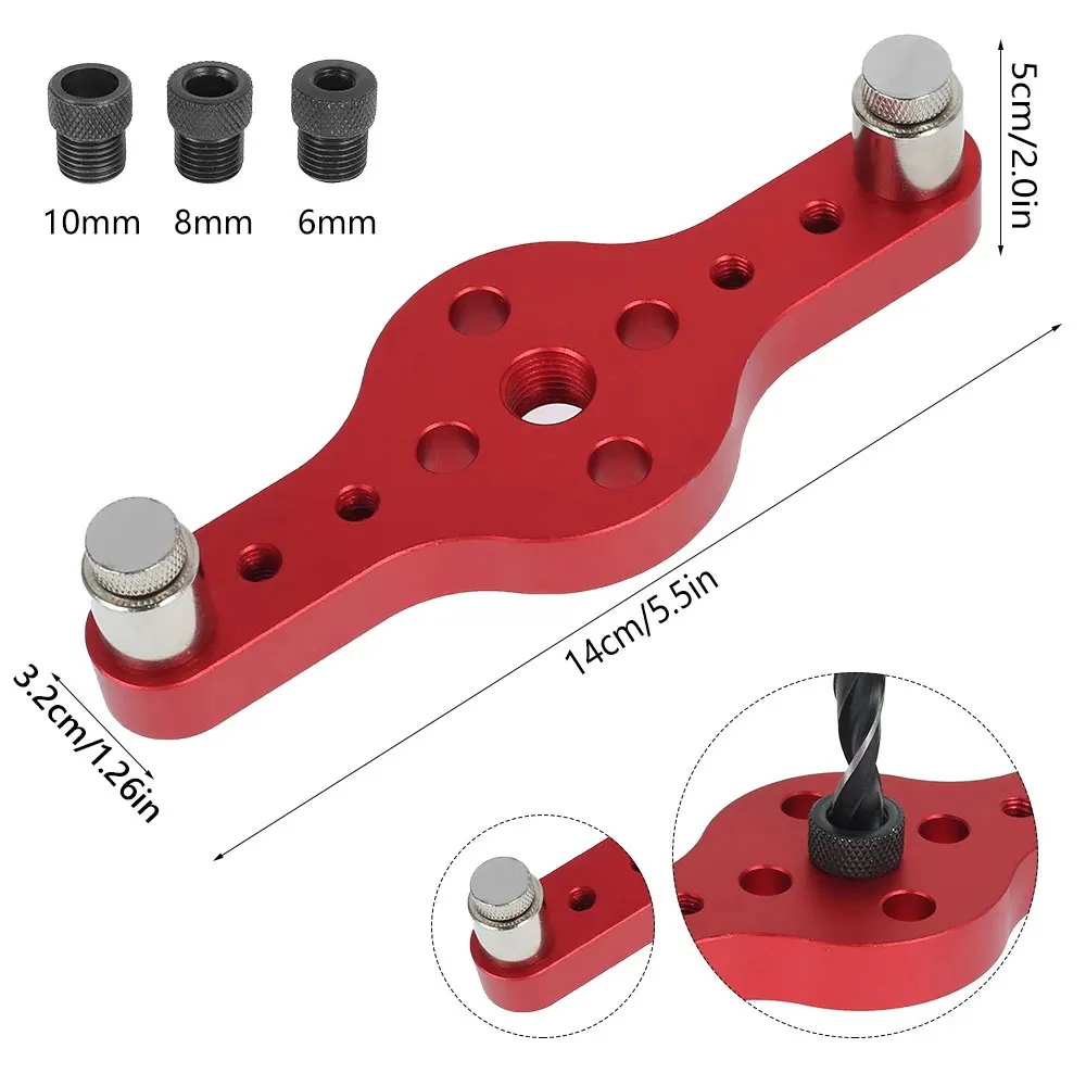 

Alloy Vertical Pocket Hole Jig Woodworking 6/8/10mm Drilling Locator Wood Dowelling Self Centering Drill Guide Kit Hole Puncher