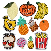 new 1pc fruit watermelon strawberry pineapple avocado fruit embroidery patches for clothing iron on clothes appliques badge
