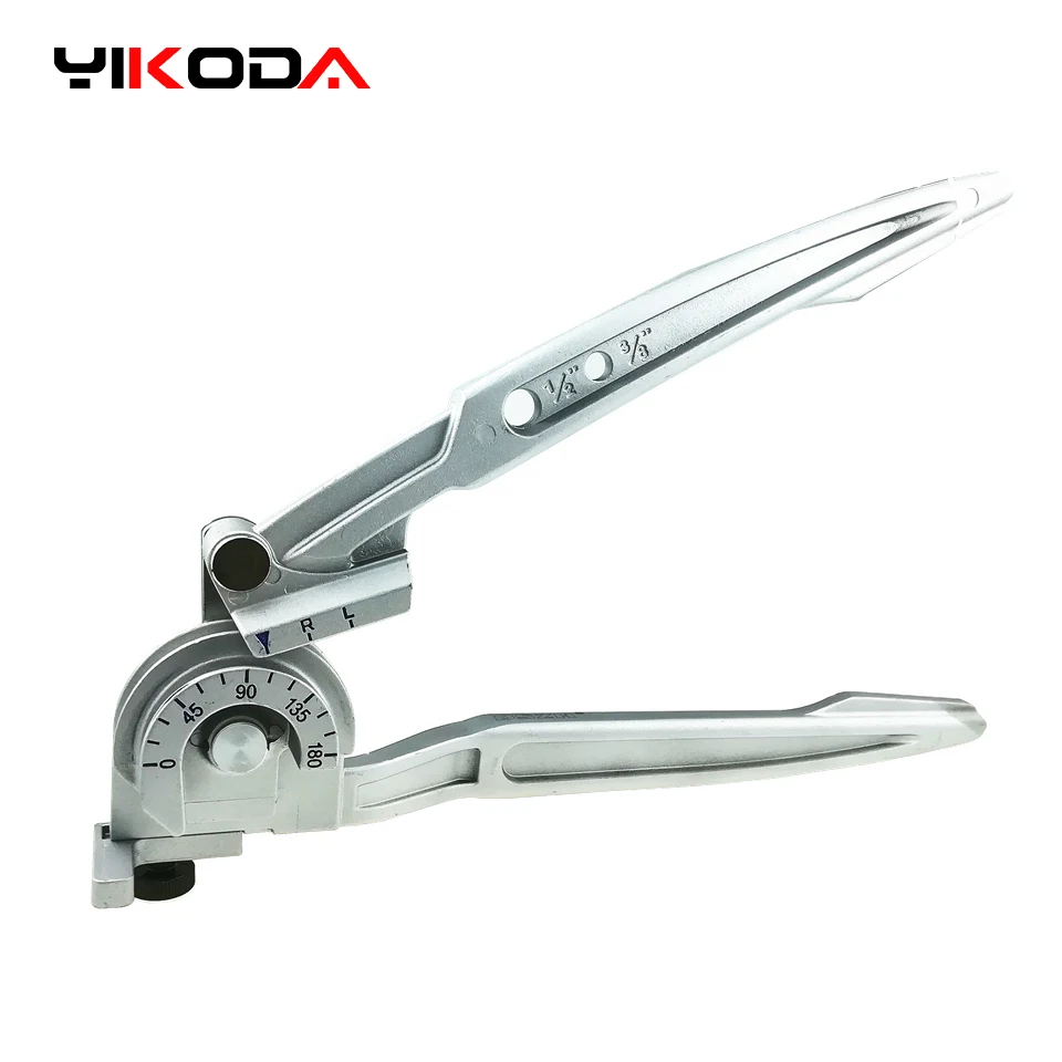 YIKODA 1/2" 3/8" Pipe Bender 0-180 Degrees 2 In 1 Inch Manual Machine Tools Applicable Copper And Aluminum Tube Etc. 