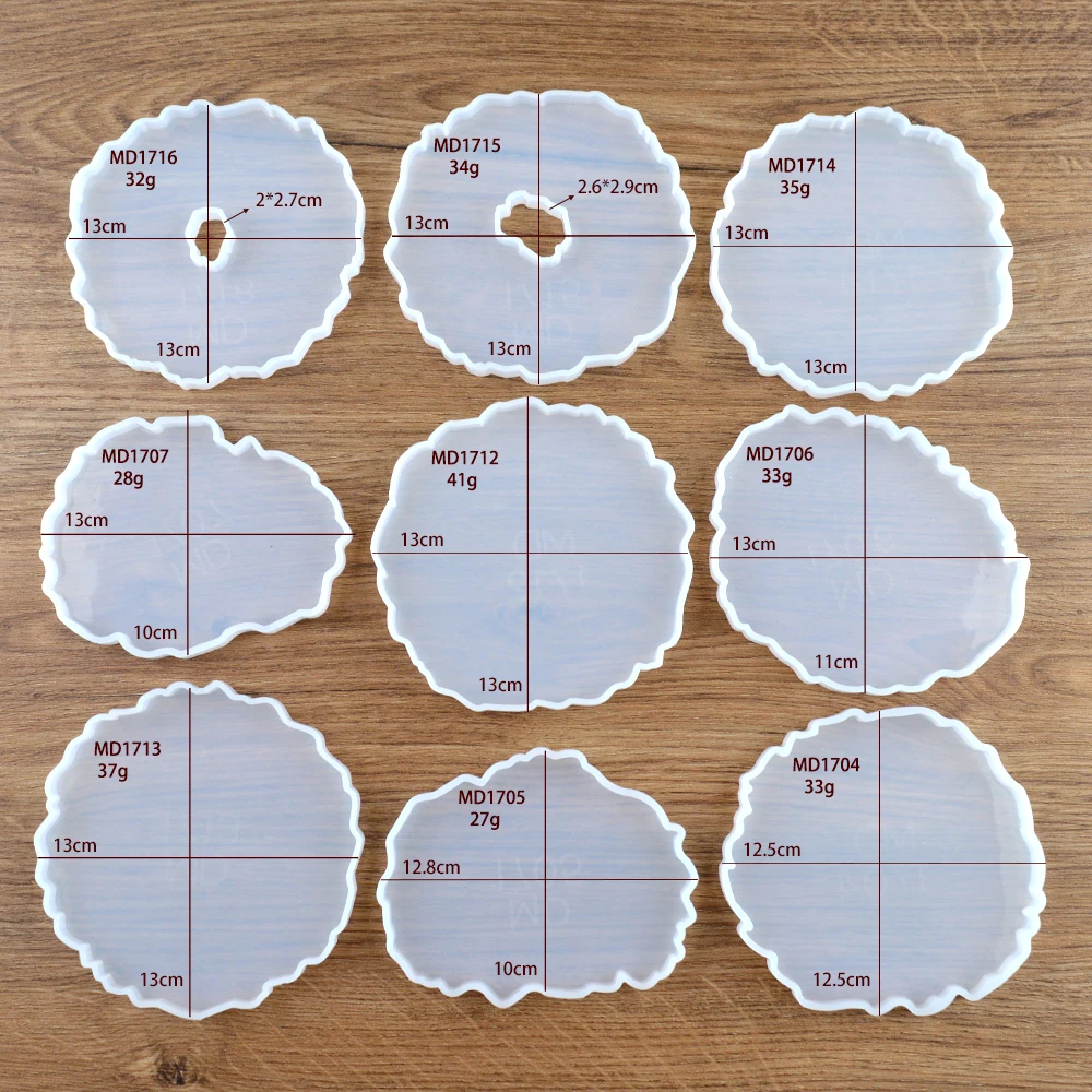 11 стилей DIY Coaster прессформы смолы Ремесла Стол для приготовления выпечки лоток