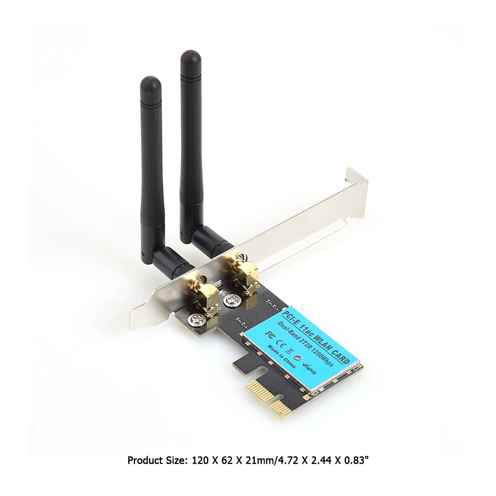 

PCI-E WiFi Card Household Computer 1200Mbps Dual Band Accessories for Desktop PC 2.4G/5.8G PCI Express Adapter