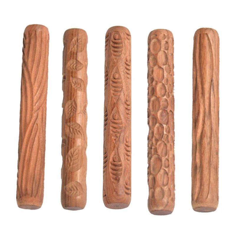 

Скалка Для текстуры древесной глины с тиснением, ролик для полимерной глины, инструменты для керамической керамики