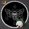 BlessLiving Moth Microfiber Towel 3D Print Gothic Beach Towel White Skull Playa Toalla Spot Beach Mat 150cm Home Decoration 1pc 1