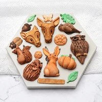 silicone baking mold diy forest animals series chocolate candy sugarcraft mould fondant cake decorating accessories kitchen tool