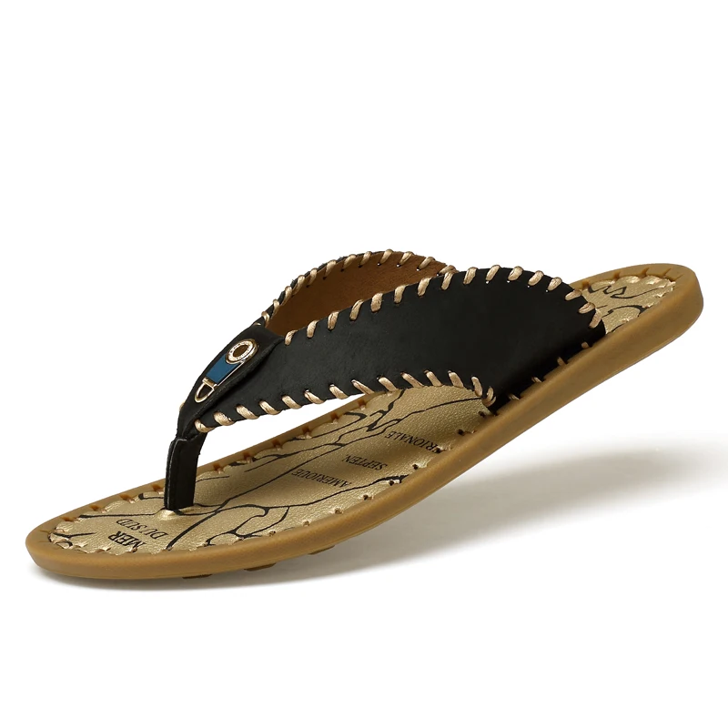 Тапочки для подростков Вьетнамки мужчин Мягкая дизайнерский шлепанцы Сезон лето