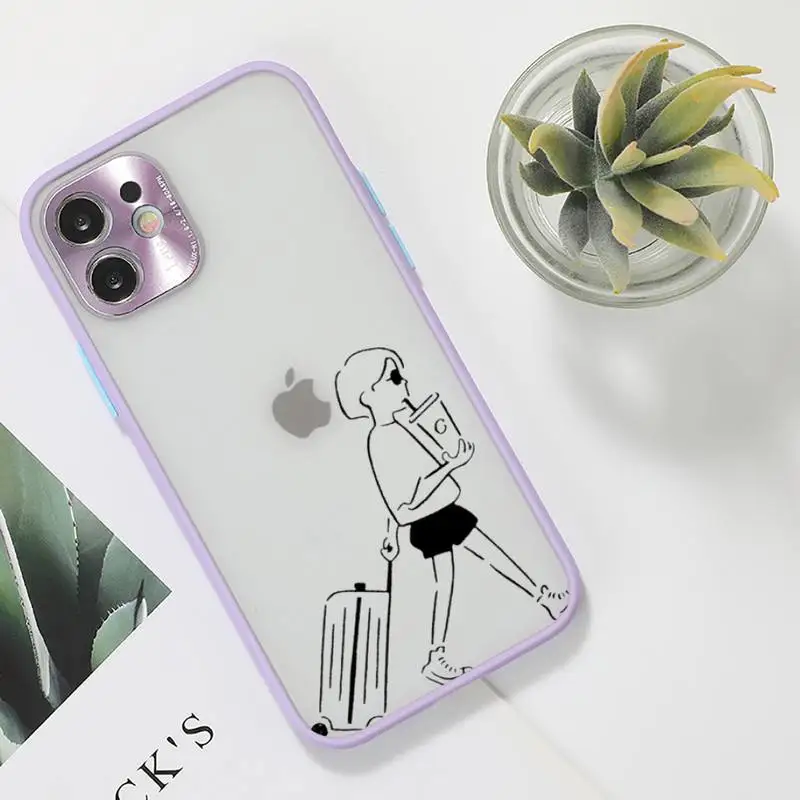 

2018 Killer Leon Phone Case For iPhone 12 11 Mini Pro XR XS Max 7 8 Plus X Matte transparent Purple Back Cover