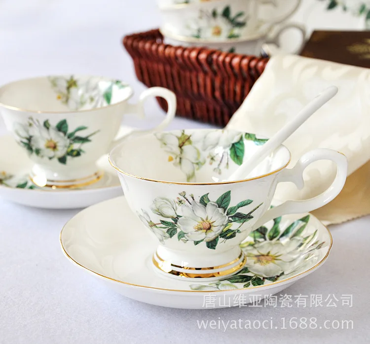 Кофейная чашка из костяного фарфора Tangshan европейская черная чайная керамическая