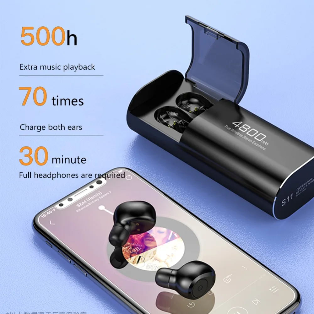 UTELITE наушники-вкладыши TWS Bluetooth наушники с 4800 мАч зарядный чехол Беспроводной