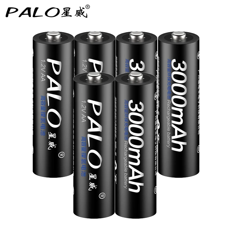 Аккумуляторные батарейки AA 6 шт. Ni MH 1 2 В 3000 мАч А чехол коробка|bateria bateria|aa rechargeable