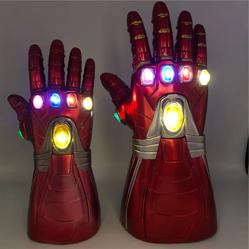 

1:1 LED Light Stone Cosplay Gloves Tony Stark Superhero Cosplay Props PVC Kid Gift