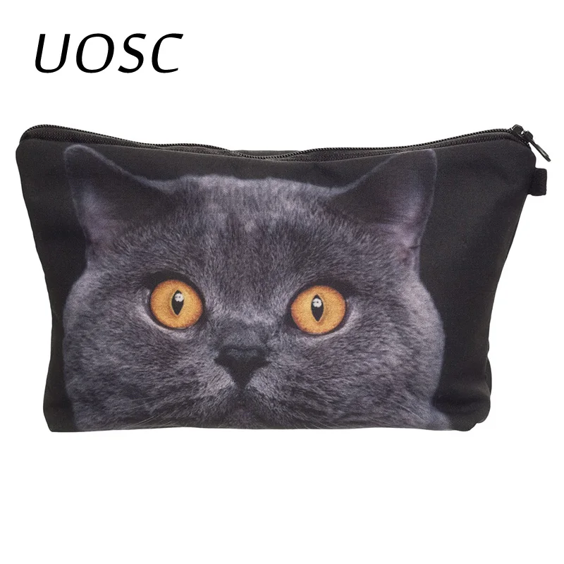 Косметичка UOSC Shock blue cat с 3D принтом 2021 карандаш who cares косметичка для женщин сумка