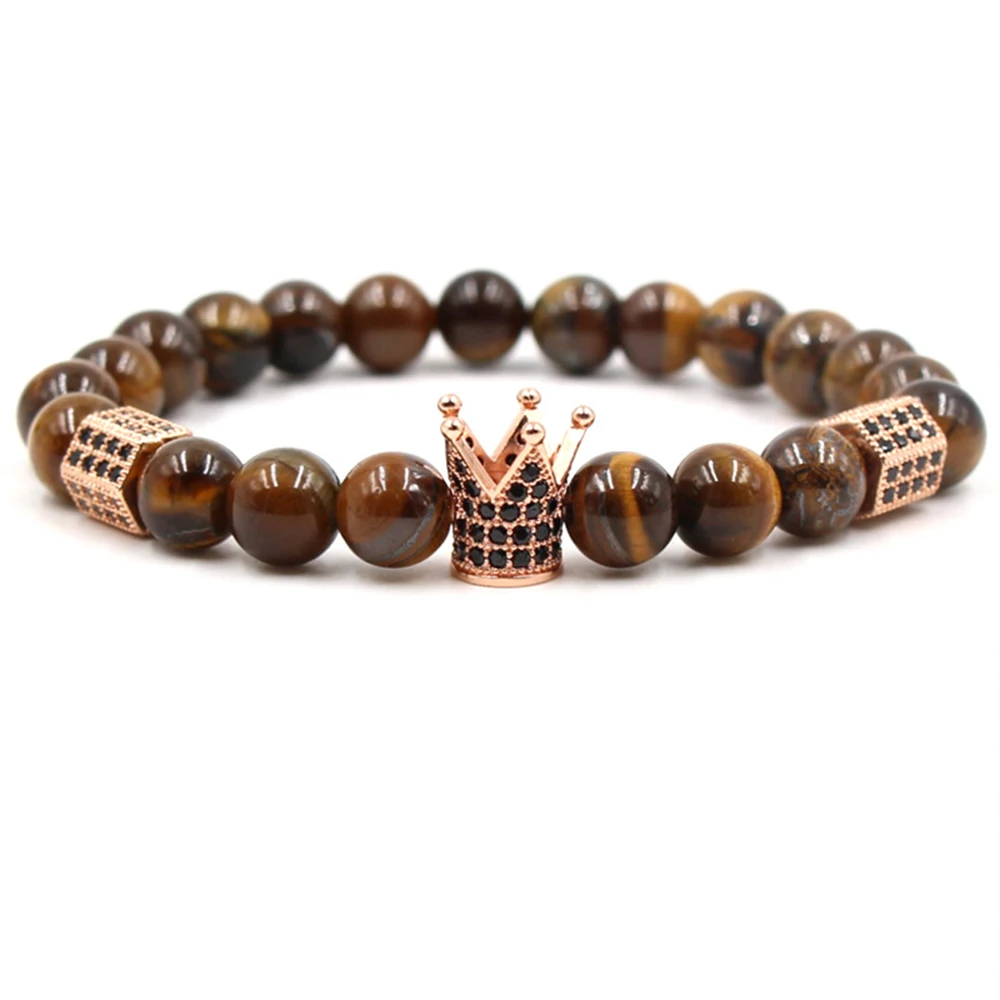 Популярные модели браслетов из натурального камня с микро цирконием для женщин и