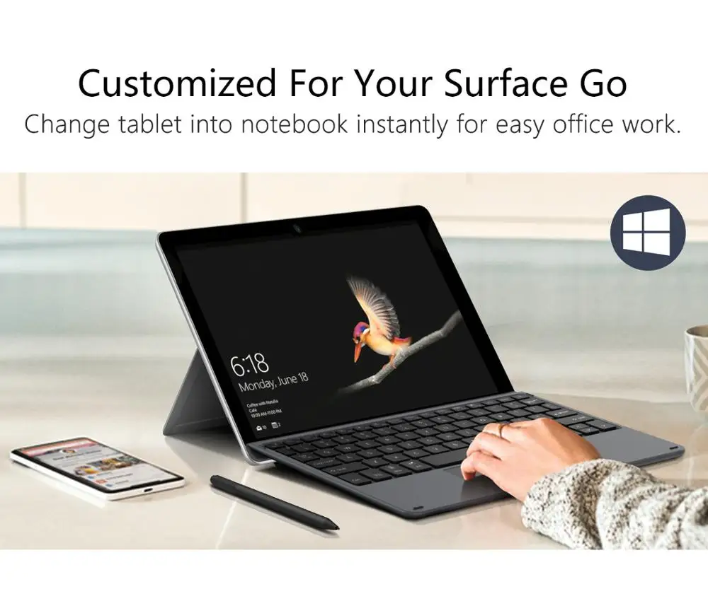 Чехол MoKo для Microsoft Surface Go тонкая беспроводная Bluetooth клавиатура с трекпадом 7
