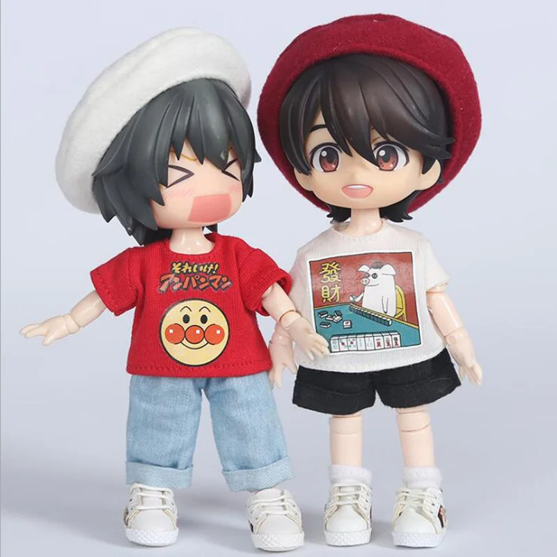 1 шт. милая футболка с рисунком ob bjd Одежда для кукол ob11 obitsu 11 Молли ГСК 1/12