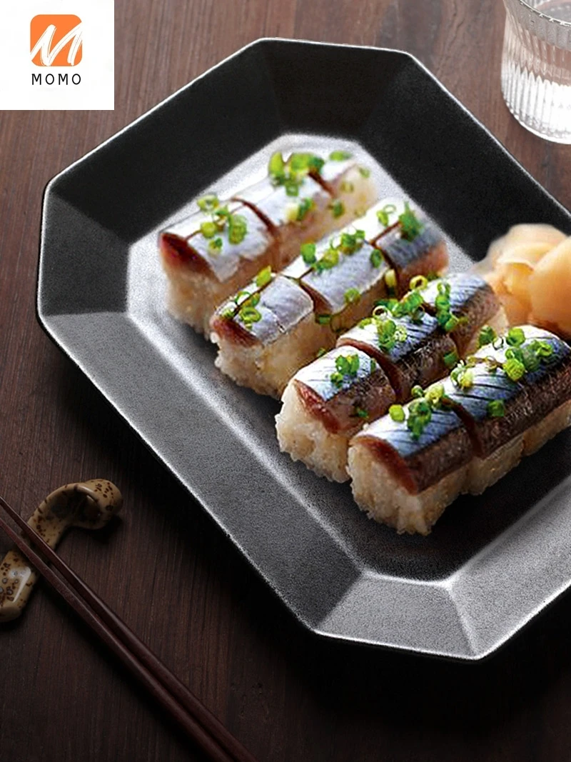 

Handmade Ceramic Dinner Plate Plate Dish Plate Stoneware Simple Square Dim Sum Plate Large Sized Creative